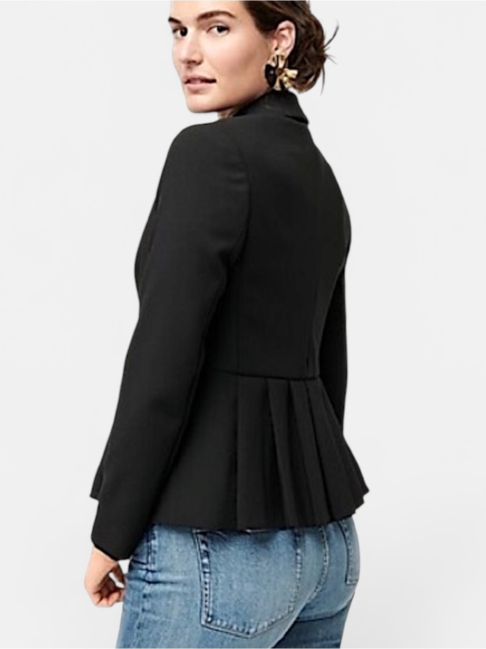 J. Crew Mayfair Black All Season Stretch Fabric Peplum Blazer Women’s Size XS